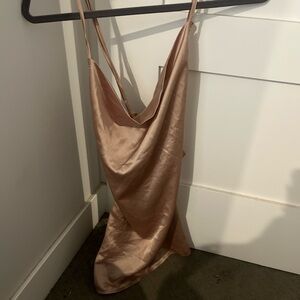 Satin Cowl Neck Slip Dress